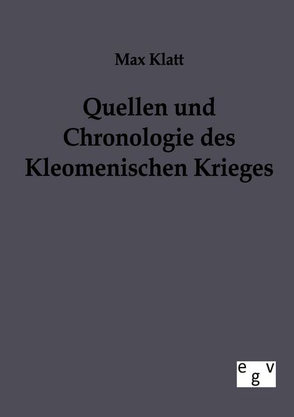 Produktbild: Quellen und Chronologie des Kleomenischen Krieges