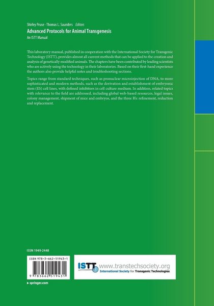 Produktbild: Advanced Protocols for Animal Transgenesis
