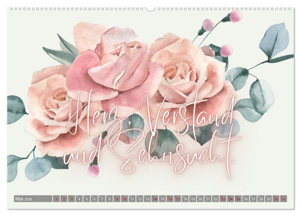 Produktbild: Flower Romance - Romantischer Bl&uuml;tenzauber (Wandkalender 2026 DIN A2 quer), CALVENDO Monatskalender