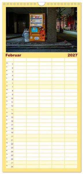 Produktbild: Familienplaner 2027 - Tokios bunte Automatenwelt mit 5 Spalten (Wandkalender, 21 x 45 cm) CALVENDO