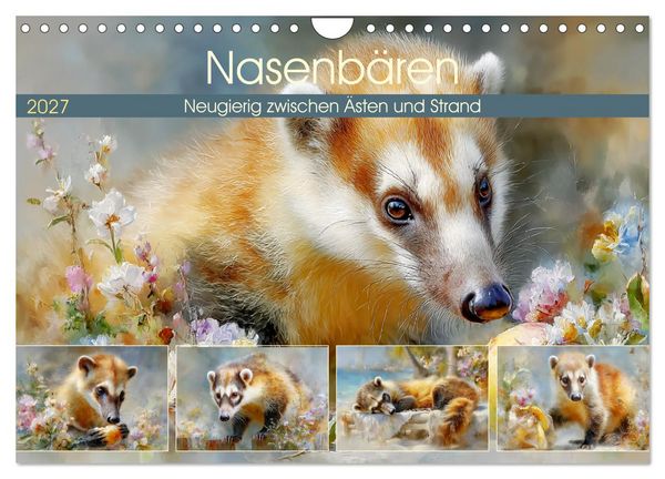 Produktbild: Nasenb&auml;ren. Neugierig zwischen &Auml;sten und Strand (Wandkalender 2027 DIN A4 quer), CALVENDO Monatskalender