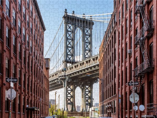 Produktbild: CALVENDO Puzzle Manhattan-Br&uuml;cke, New York | 1000 Teile Lege-Gr&ouml;&szlig;e 64 &times; 48 cm Foto-Puzzle f&uuml;r gl&uuml;ckliche Stunden