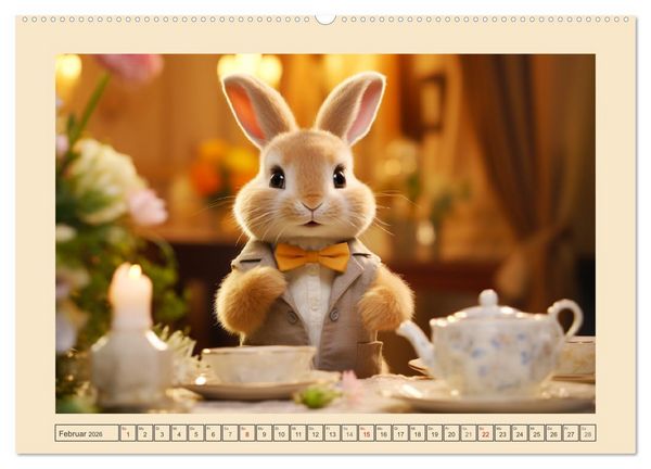 Produktbild: Liebliche Kaninchen. Flauschige Hopsis haben Spa&szlig; (hochwertiger Premium Wandkalender 2026 DIN A2 quer), Kunstdruck in Hochglanz