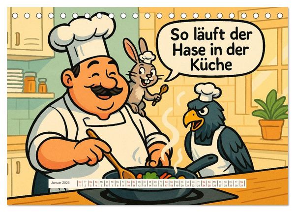 Produktbild: Tierischer Humor im Alltag (Tischkalender 2026 DIN A5 quer), CALVENDO Monatskalender