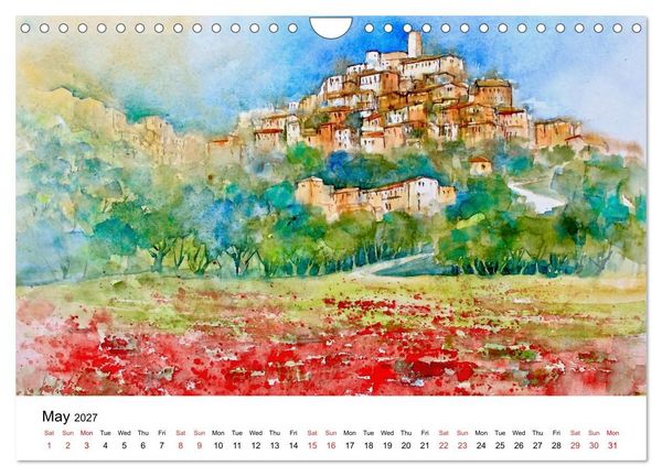 Produktbild: WATERCOLOR IMPRESSIONS (Wall Calendar 2027 DIN A4 landscape), CALVENDO 12 Month Wall Calendar