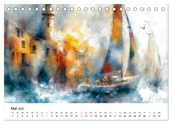 Produktbild: Segeln - Wind Eleganz (Tischkalender 2027 DIN A5 quer), CALVENDO Monatskalender