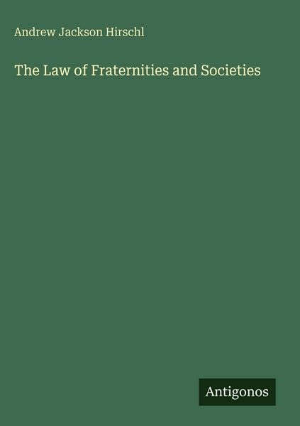 Produktbild: The Law of Fraternities and Societies