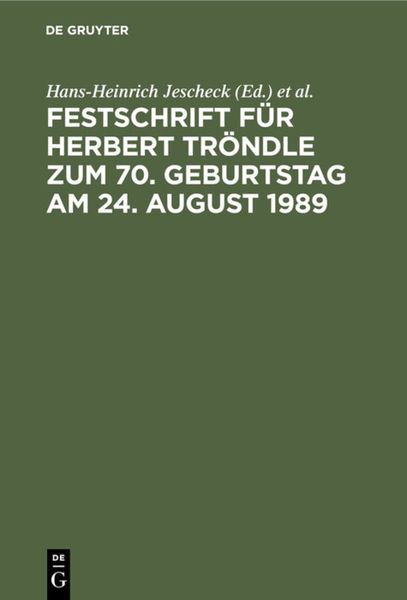 Produktbild: Festschrift f&uuml;r Herbert Tr&ouml;ndle zum 70. Geburtstag am 24. August 1989