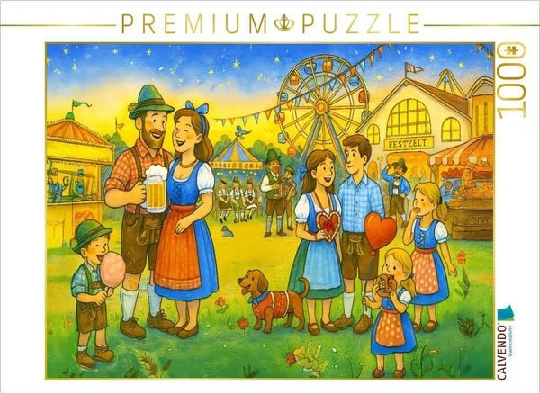 Produktbild: CALVENDO Puzzle Herbstliche Wiesngaudi mit Rummelplatz | 1000 Teile Lege-Gr&ouml;&szlig;e 64x48cm Foto-Puzzle f&uuml;r gl&uuml;ckliche Stunden