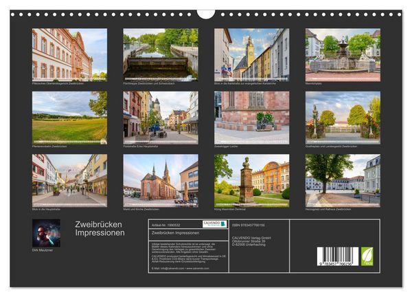 Produktbild: Zweibr&uuml;cken Impressionen (Wandkalender 2026 DIN A3 quer), CALVENDO Monatskalender