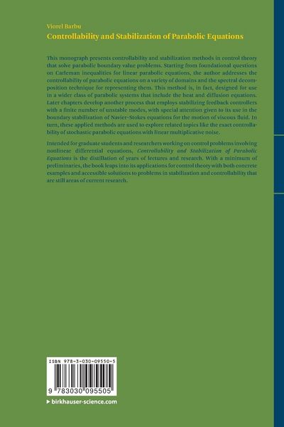 Produktbild: Controllability and Stabilization of Parabolic Equations