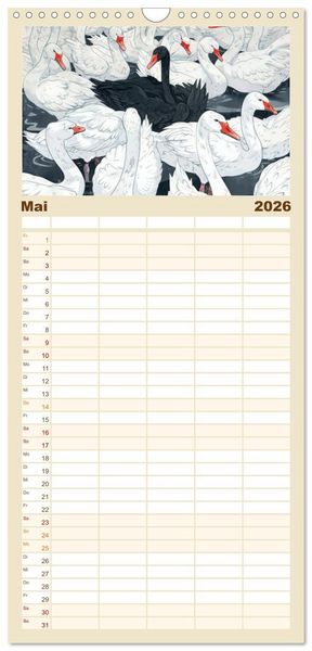 Produktbild: Familienplaner 2026 - Hervorstechen ist Trumpf mit 5 Spalten (Wandkalender, 21 x 45 cm) CALVENDO