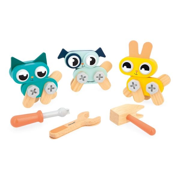 Produktbild: Holz-Bauset mit Hund, Katze & Hase &ndash; Konstruktionsspiel ab 3 Jahren