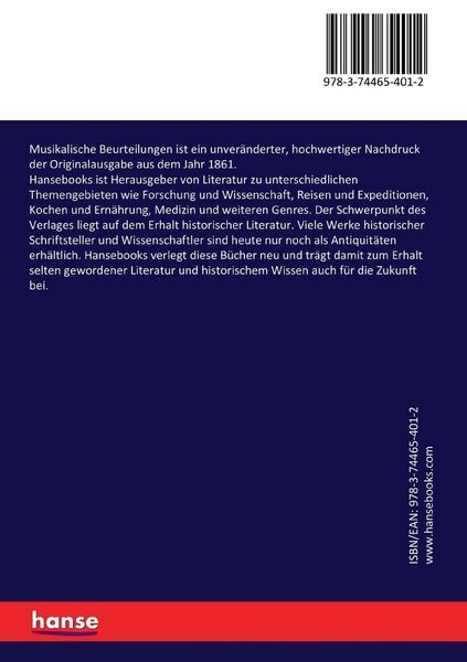 Produktbild: Musikalische Beurteilungen