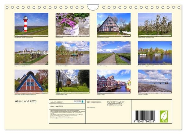 Produktbild: Altes Land 2026 (Wandkalender 2026 DIN A4 quer), CALVENDO Monatskalender