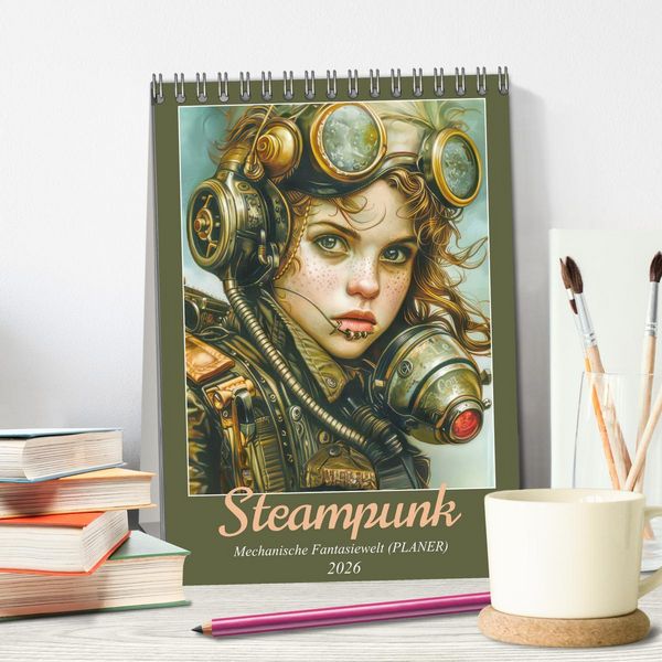 Produktbild: Steampunk - Mechanische Fantasiewelt (Tischkalender 2026 DIN A5 hoch), CALVENDO Monatskalender