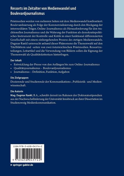 Produktbild: Ressorts im Zeitalter von Medienwandel und Boulevardjournalismus