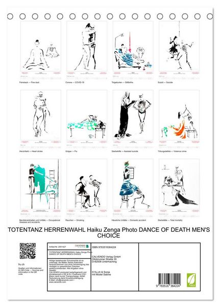 Produktbild: TOTENTANZ HERRENWAHL Haiku Zenga Photo DANCE OF DEATH MEN'S CHOICE (Tischkalender 2026 DIN A5 hoch), CALVENDO Monatskalender