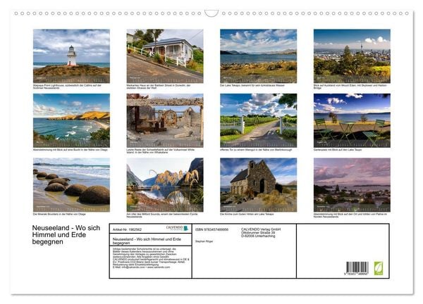 Produktbild: Neuseeland - Wo sich Himmel und Erde begegnen (Wandkalender 2026 DIN A2 quer), CALVENDO Monatskalender