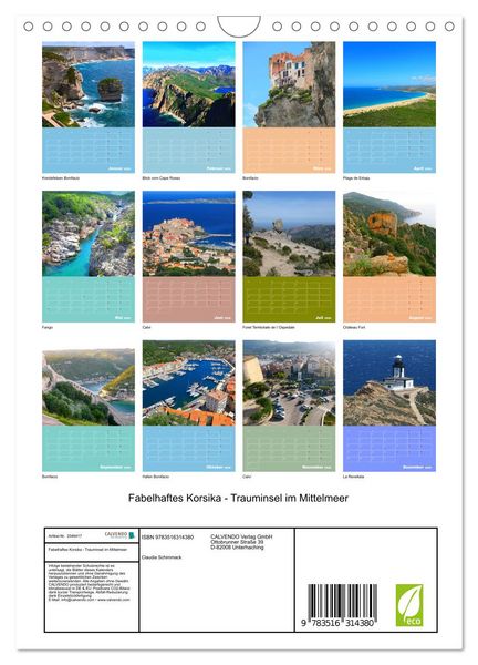Produktbild: Fabelhaftes Korsika - Trauminsel im Mittelmeer (Wandkalender 2026 DIN A4 hoch), CALVENDO Monatskalender