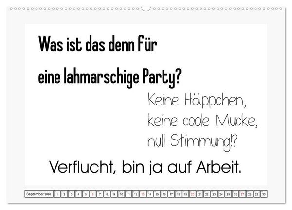 Produktbild: Typo-Kalender f&uuml;r das B&uuml;ro. Sarkasmus und fiese Spr&uuml;che (Wandkalender 2026 DIN A2 quer), CALVENDO Monatskalender