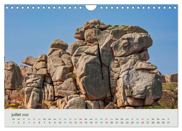 Produktbild: T&ecirc;tes de pierre sur les c&ocirc;tes de Bretagne (Calendrier mural 2026 DIN A4 vertical), CALVENDO calendrier mensuel