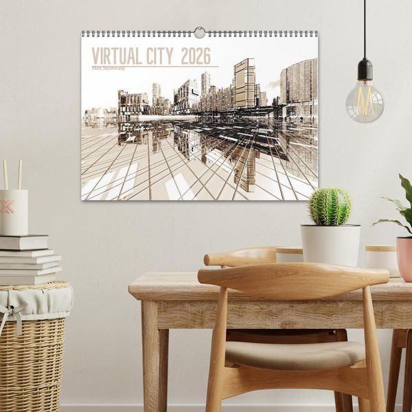 Produktbild: VIRTUAL CITY 2026 CH-Version (Wandkalender 2026 DIN A3 quer), CALVENDO Monatskalender