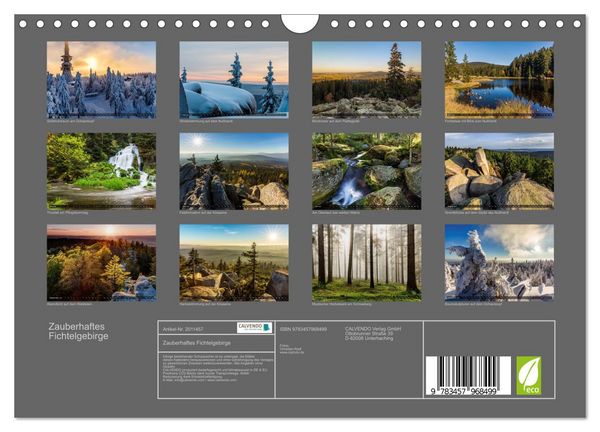 Produktbild: Zauberhaftes Fichtelgebirge (Wandkalender 2026 DIN A4 quer), CALVENDO Monatskalender
