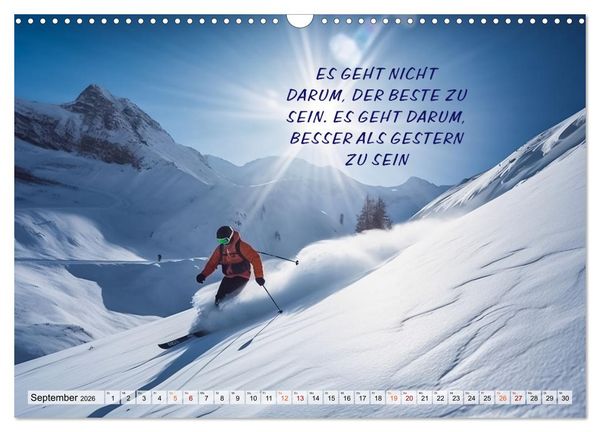 Produktbild: Motivation und Ski (Wandkalender 2026 DIN A3 quer), CALVENDO Monatskalender