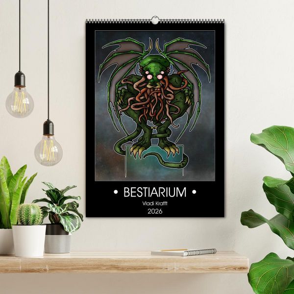 Produktbild: Bestiarium Vladi Krafft (Wandkalender 2026 DIN A2 hoch), CALVENDO Monatskalender