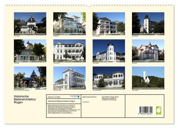 Produktbild: Historische B&auml;derarchitektur R&uuml;gen (hochwertiger Premium Wandkalender 2026 DIN A2 quer), Kunstdruck in Hochglanz