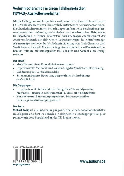 Produktbild: Verlustmechanismen in einem halbhermetischen PKW-CO2-Axialkolbenverdichter