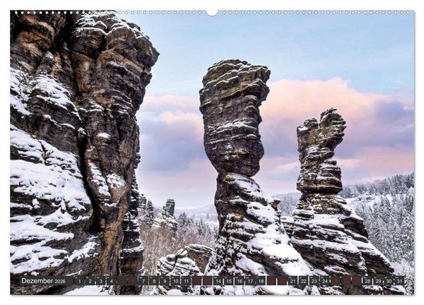 Produktbild: Die S&auml;chsische Schweiz / Faszination Sandsteingebirge (hochwertiger Premium Wandkalender 2026 DIN A2 quer), Kunstdruck in Hochglanz