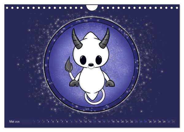 Produktbild: Geister Sternzeichen (Wandkalender 2026 DIN A4 quer), CALVENDO Monatskalender