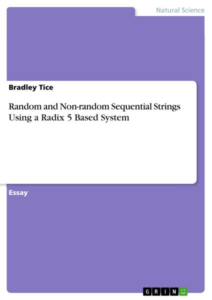 Produktbild: Random and Non-random Sequential Strings Using a Radix 5 Based System