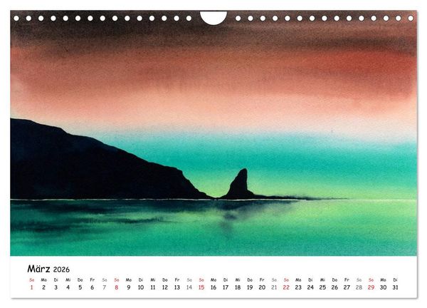 Produktbild: Landschaft in Aquarellfarbe (Wandkalender 2026 DIN A4 quer), CALVENDO Monatskalender