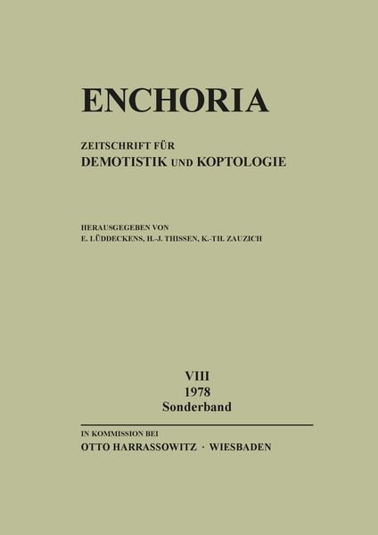 Enchoria 8 (1978) Sonderband, Taschenbuch von , Harrassowitz, 9783447099936