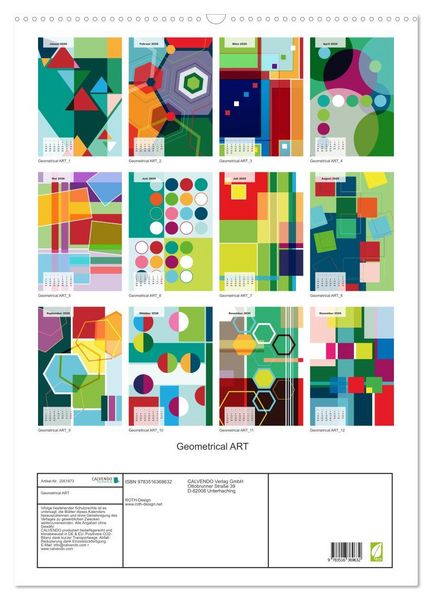 Produktbild: Geometrical ART (Wandkalender 2026 DIN A2 hoch), CALVENDO Monatskalender