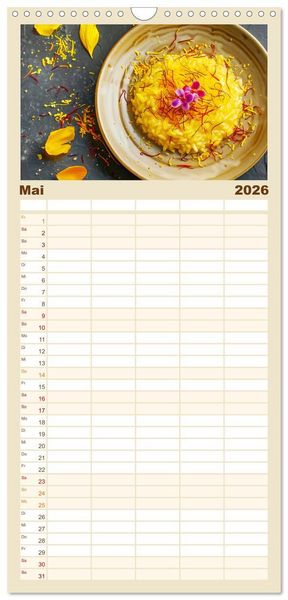Produktbild: Familienplaner 2026 - Alles Reis oder was?! - Ideen f&uuml;r s&uuml;&szlig;e und herzhafte Reisgerichte mit 5 Spalten (Wandkalender, 21 x 45 cm) CALVENDO