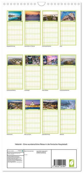 Produktbild: Familienplaner 2026 - Helsinki - Eine wundersch&ouml;ne Reise in die finnische Hauptstadt. mit 5 Spalten (Wandkalender, 21 x 45 cm) CALVENDO