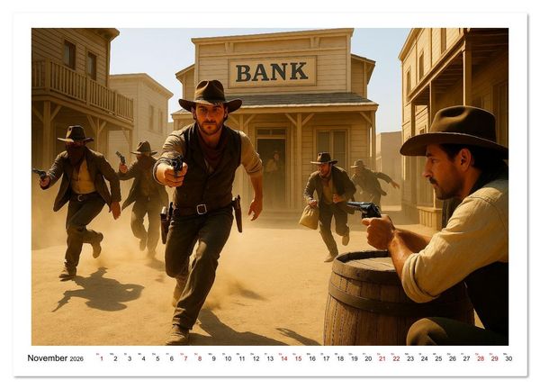 Produktbild: Cowboy Alltag und Western Staub (Wandkalender 2026 DIN A2 quer), CALVENDO Monatskalender
