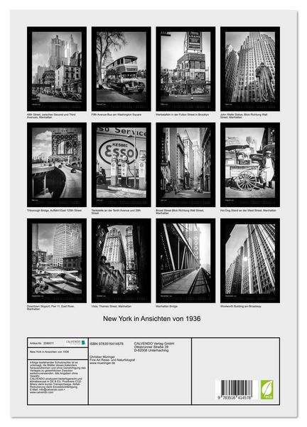Produktbild: New York in Ansichten von 1936 (Wandkalender 2026 DIN A3 hoch), CALVENDO Monatskalender