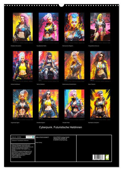 Produktbild: Cyberpunk. Futuristische Heldinnen (Wandkalender 2026 DIN A2 hoch), CALVENDO Monatskalender