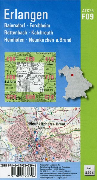 Produktbild: ATK25-F09 Erlangen (Amtliche Topographische Karte 1:25000)