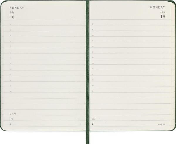 Produktbild: Moleskine 12 Monate Tageskalender 2027, Pocket/A6, 1 Tag = 1 Seite, Fester Einband, Myrtengr&uuml;n