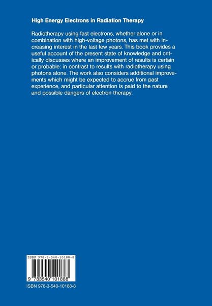 Produktbild: High Energy Electrons in Radiation Therapy