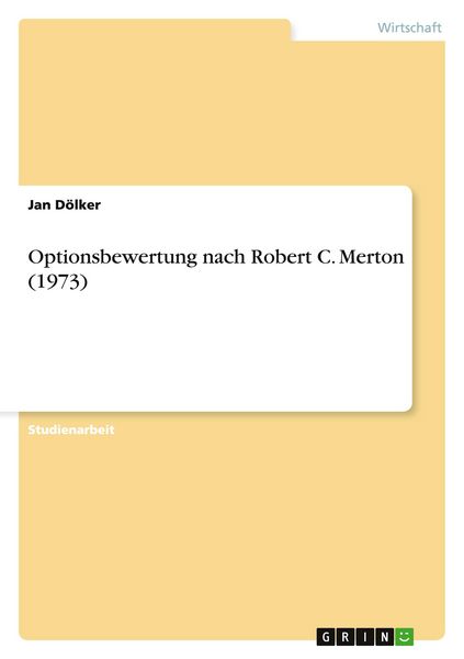 Produktbild: Optionsbewertung nach Robert C. Merton (1973)