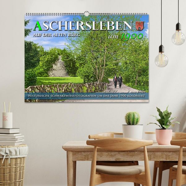Produktbild: Aschersleben um 1900 &ndash; Auf der alten Burg - Kolorierte Schwarzwei&szlig;fotos (Wandkalender 2026 DIN A2 quer), CALVENDO Monatskalender