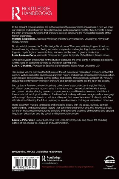 Produktbild: The Routledge Handbook of Pronouns