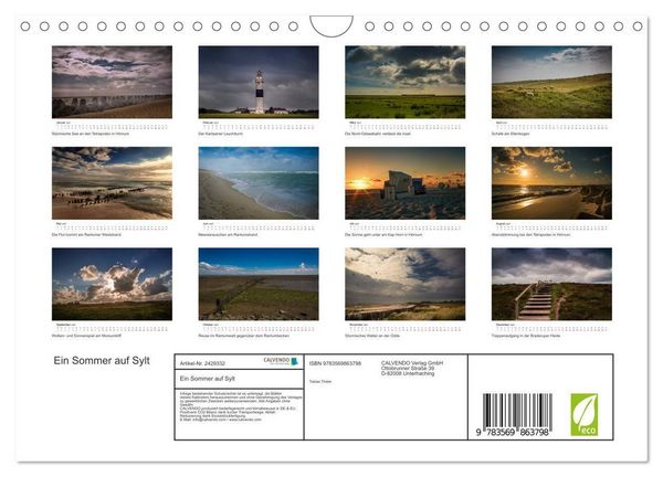 Produktbild: Ein Sommer auf Sylt (Wandkalender 2027 DIN A4 quer), CALVENDO Monatskalender